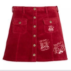 NWOT Disney “Turning Red” corduroy skirt